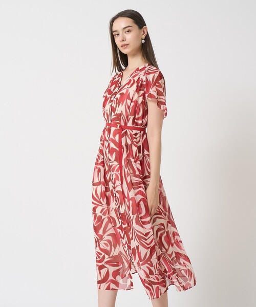 【ANAYI】ロングワンピース ANAYI ワンピース アートリーフシフォンロング : ZOZOTOWN Yahoo