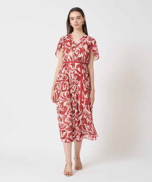 ANAYI ロングワンピース ANAYI ワンピース アートリーフシフォンロング : ZOZOTOWN Yahoo