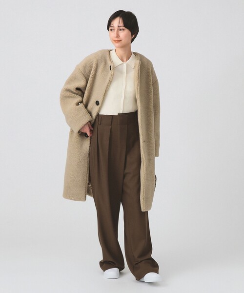 レイビームス　ボアコート Ray BEAMS（レイ ビームス） ノーカラーコート コート GYMPHLEX / ボア