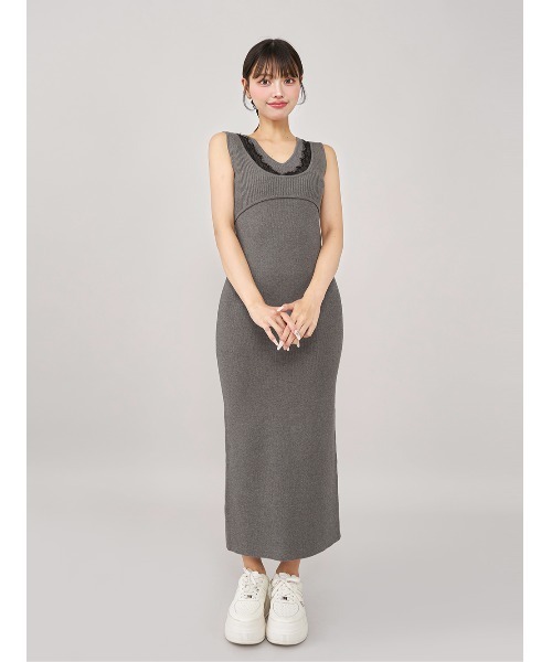 Darich（ダーリッチ） ワンピース エッジレースニットロングワンピース
