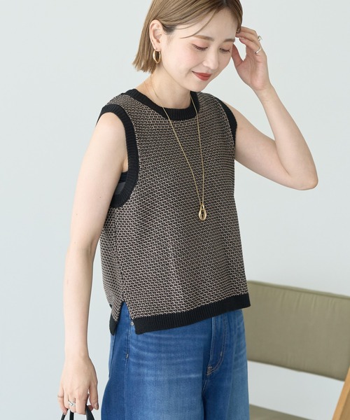 AMERICAN HOLIC ベスト ジレ ジャガードニットベスト レディース