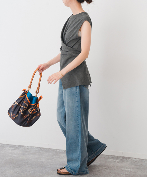 トップス COPY CAT Spick&Span Spick＆Span tシャツ アシンメトリーラッププルオーバー