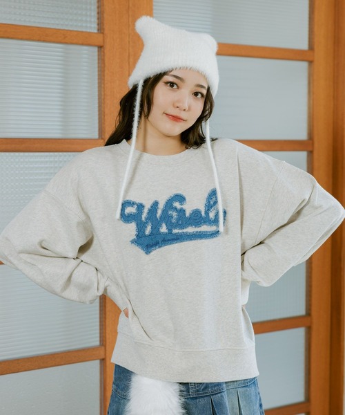 【わわわ】★美品★袖ロゴ★スウェット★キッズ164cm★レディースXS相当 repipi armario tシャツ DNMワッペンウラケスウェット キッズ 子供服