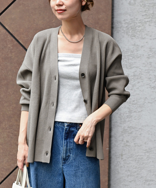 カーディガン 「WEB限定再入荷！」「手洗い可能」ロングシーズンで活躍する。ウォッシャブルストレッチニットVネックカーディガン レディース