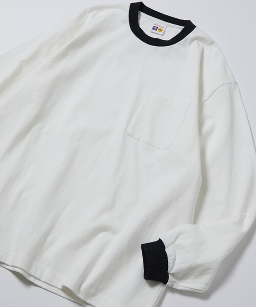 「FREAK'S STORE」 長袖Tシャツ LARGE ホワイト メンズ