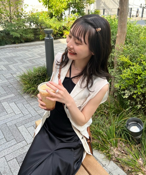 「hinari」 ノースリーブトップス FREE アイボリー レディース_画像3