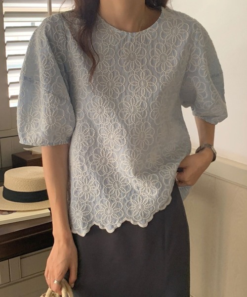 「CADBURY」 半袖ブラウス X-LARGE アイボリー レディース_画像2