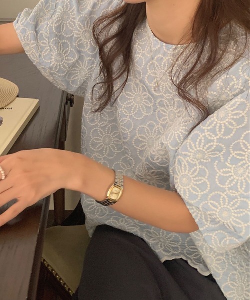 「CADBURY」 半袖ブラウス X-LARGE アイボリー レディース_画像6