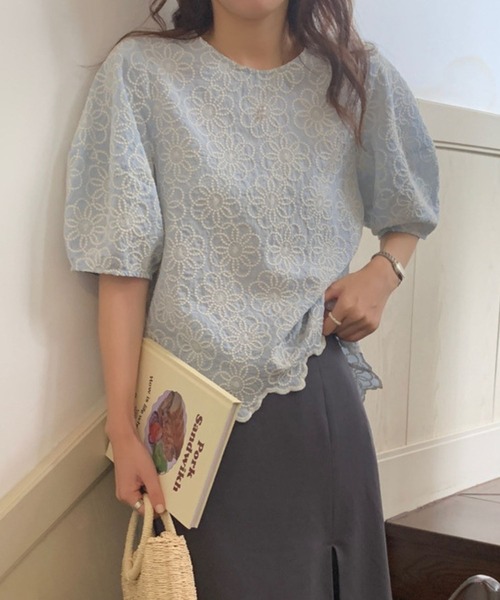 「CADBURY」 半袖ブラウス X-LARGE アイボリー レディース_画像8