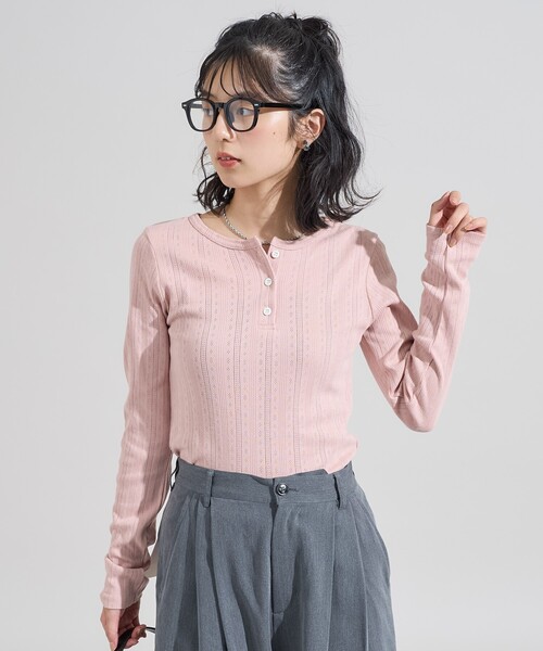 tシャツ 針抜き フライスヘンリーロンT「限定展開」 レディース | FREAK'S STORE | 03