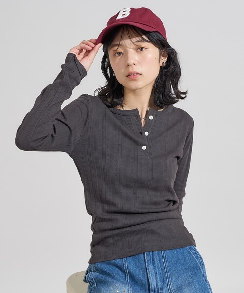 tシャツ 針抜き フライスヘンリーロンT「限定展開」 レディース | FREAK'S STORE | 23