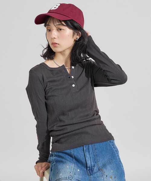 tシャツ 針抜き フライスヘンリーロンT「限定展開」 レディース | FREAK'S STORE | 22