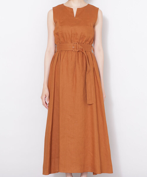 「NANO universe」 ノースリーブワンピース 38 ダークネイビー レディース_画像4