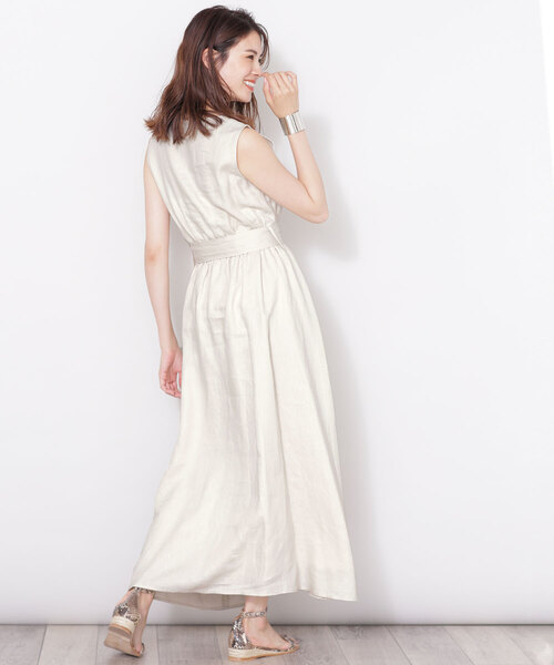 「NANO universe」 ノースリーブワンピース 38 ダークネイビー レディース_画像8