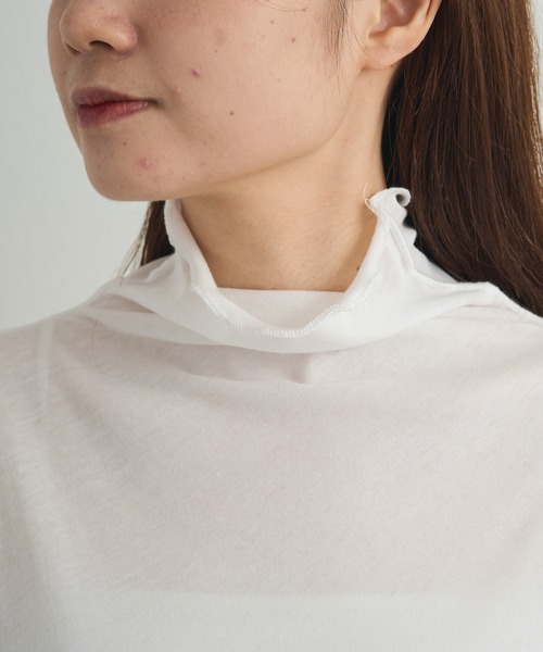 pual ce cin tシャツ コットンシアーハイネックカットソー レディース