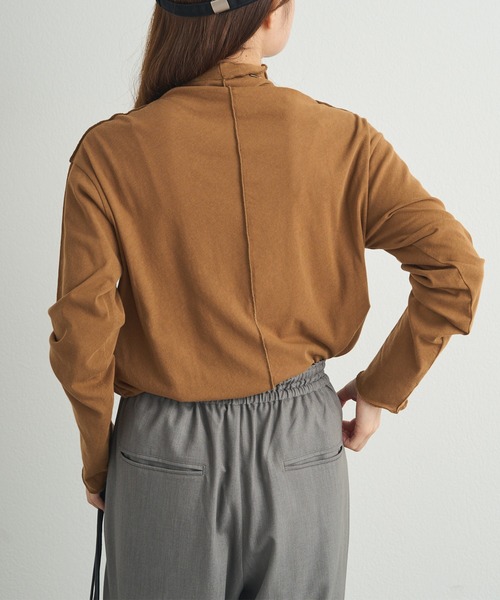 pual ce cin tシャツ コットンシアーハイネックカットソー レディース