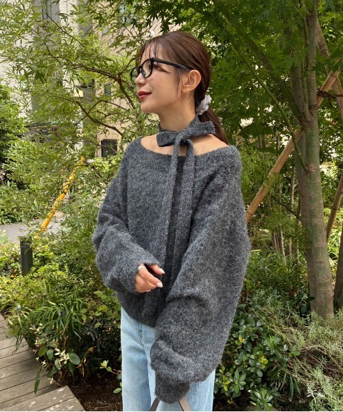 Sirin カーディガン 「ZOZO限定」チョーカー付き前後2WAYニットカーデ 