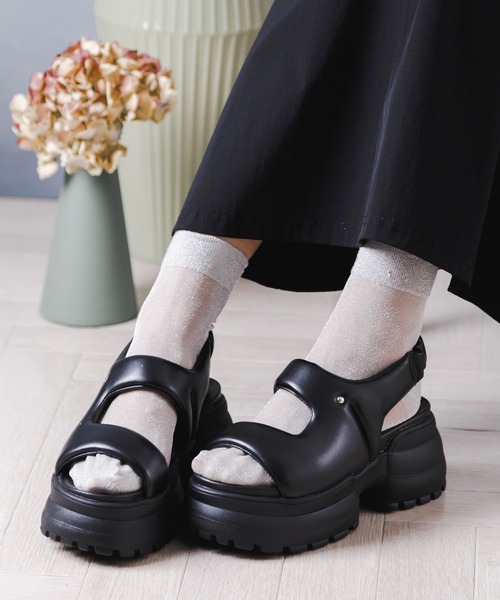 「attagirl」 フラットサンダル L ブラック レディース_画像5