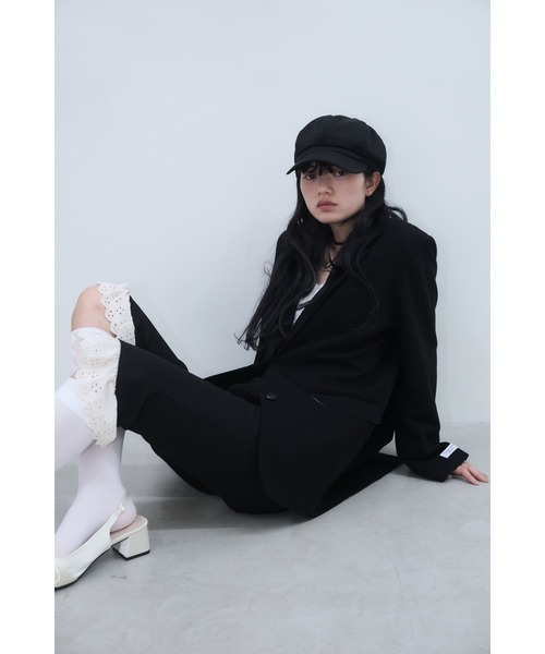 Smyeon パンツ Antique lace capri pants/アンティークレース付き