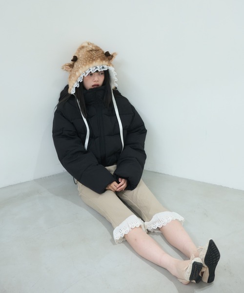 Smyeon パンツ Antique lace capri pants/アンティークレース付き