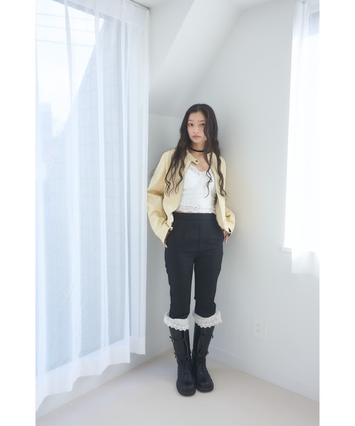 パンツ Smyeon Antique lace capri pants Antique lace capri pants/アンティークレース付きカプリパンツ
