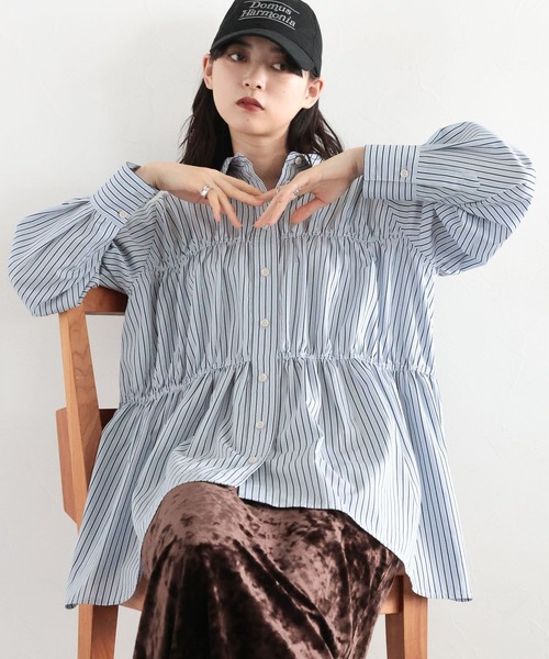RAGEBLUE（レイジブルー） tシャツ ティアードチュニックストライプ