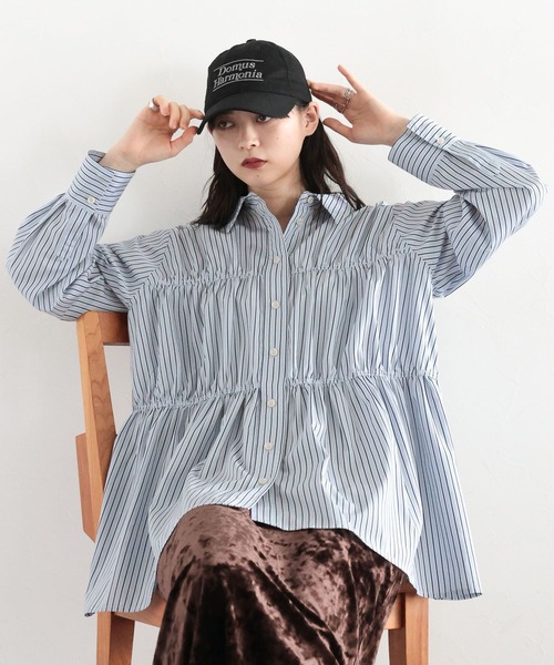 RAGEBLUE（レイジブルー） tシャツ ティアードチュニックストライプ