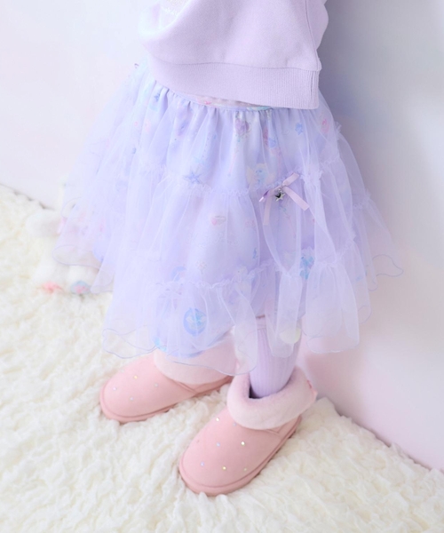 mezzo piano スカート マジカル柄チュールスカート キッズ 子供服