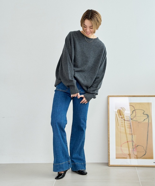 「LE TALON」 フラットパンプス 24cm シルバー レディース_画像3