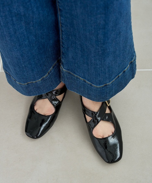 「LE TALON」 フラットパンプス 24cm シルバー レディース_画像5