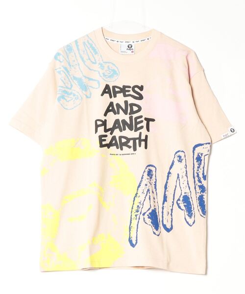 「AAPE BY A BATHING APE」 半袖Tシャツ LARGE ライトベージュ メンズ_画像2