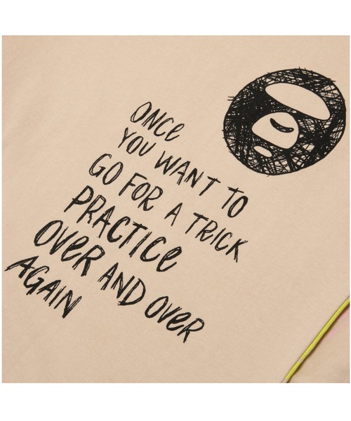 「AAPE BY A BATHING APE」 半袖Tシャツ LARGE ライトベージュ メンズ_画像7