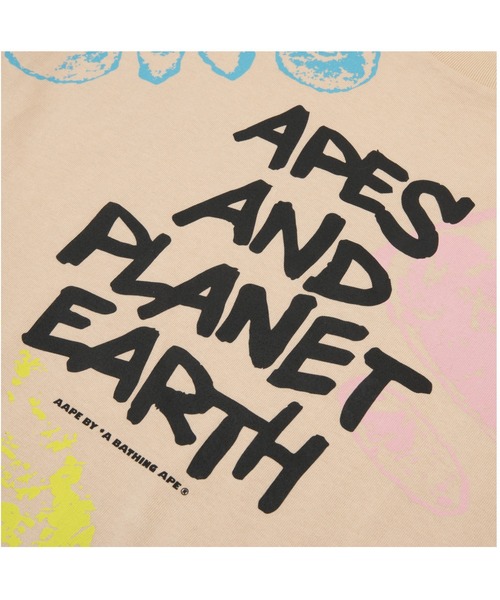 「AAPE BY A BATHING APE」 半袖Tシャツ LARGE ライトベージュ メンズ_画像8