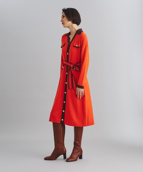 「GRACE CONTINENTAL」 ニットワンピース 36 ベージュ レディース_画像2