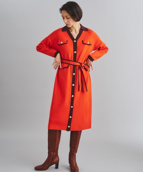 「GRACE CONTINENTAL」 ニットワンピース 36 ベージュ レディース_画像4