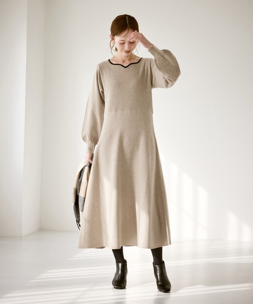 SPORTMAX ニットワンピース ROPE' PICNIC（ロペ ピクニック） ワンピース ハートネックニット