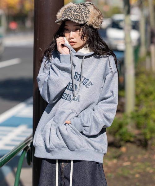 WEGO（ウィゴー） パーカー WEGO/「25年秋冬新作」カレッジロゴボア