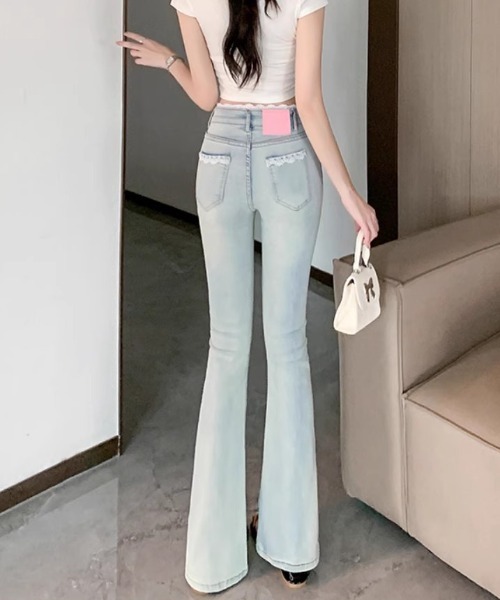 Mejoul ジーンズ デニム デニムパンツ 「2026春夏新作」レースデザイン