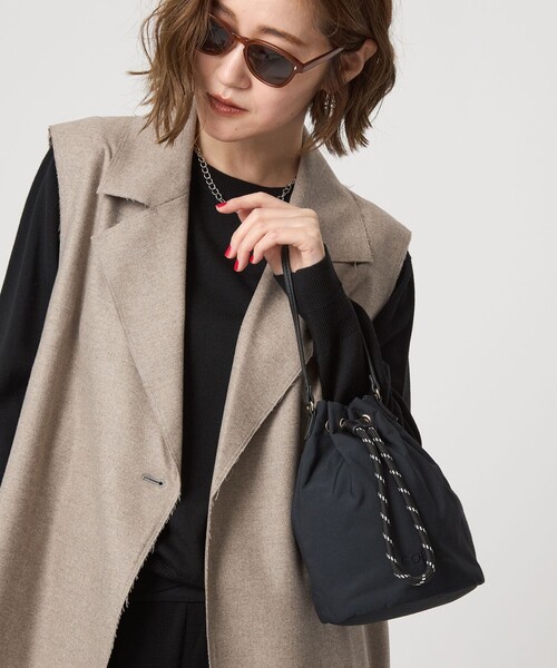 新品　WEB限定　conte ドローストリング バッグ　BLACK conte ハンドバッグ 「conte」ドローストリング バッグ BLACK