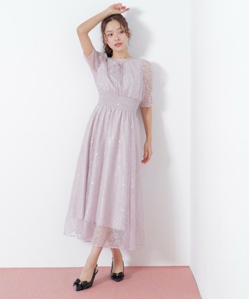 JILLbyJILLSTUART スパンコール付きレースワンピース JILL by JILL STUART（ジルバイジルスチュアート） ワンピース