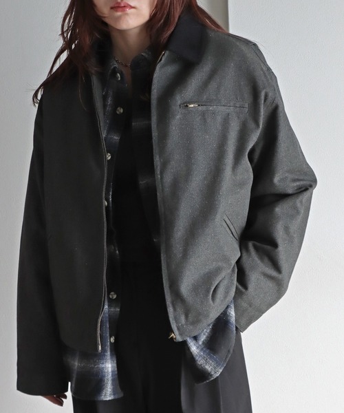 ブルゾン アウター 襟コーデュロイダックジャケット レディース メンズ