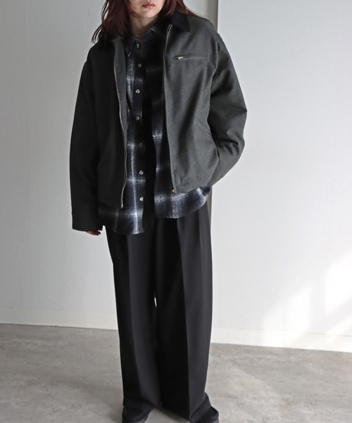 ブルゾン アウター 襟コーデュロイダックジャケット レディース メンズ