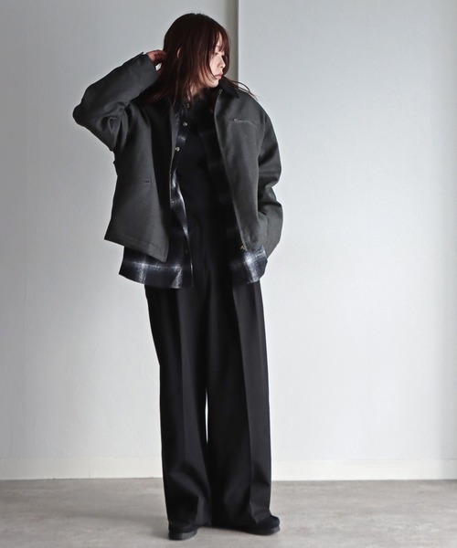 ブルゾン アウター 襟コーデュロイダックジャケット レディース メンズ