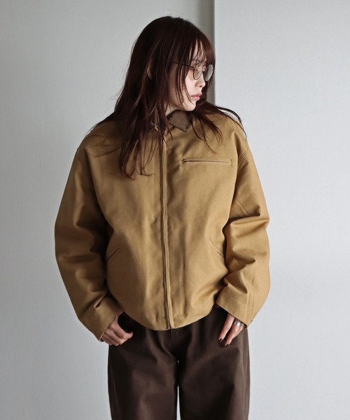 ブルゾン アウター 襟コーデュロイダックジャケット レディース メンズ