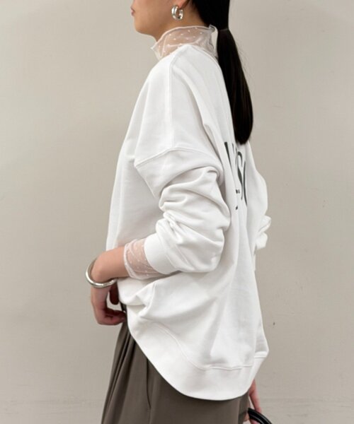 新品　Loungedress バックロゴシャツブルゾン　ホワイト　ラウンジドレス Loungedress（ラウンジドレス） tシャツ 2WAYロゴプルオーバー