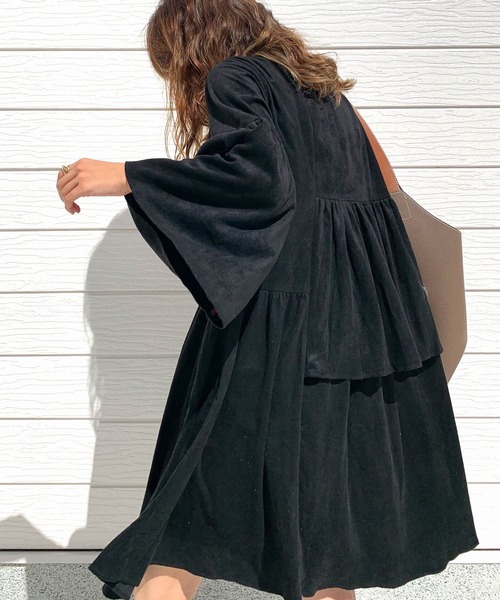 「Q」 長袖ワンピース MEDIUM ダークブラウン レディース_画像3