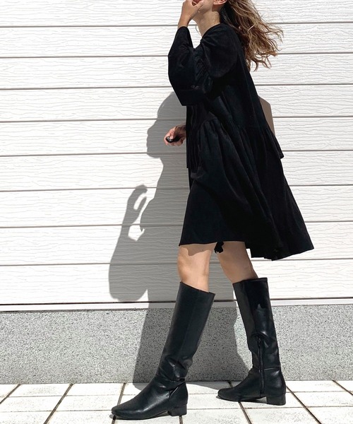 「Q」 長袖ワンピース MEDIUM ダークブラウン レディース_画像8