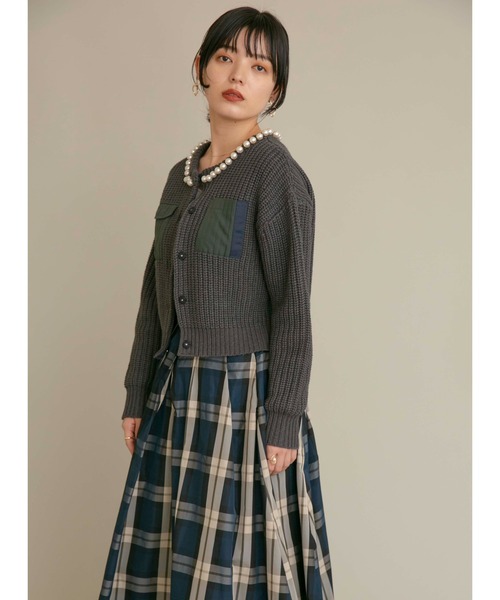 「Eimee Law」 ニットカーディガン 38 チャコールグレー レディース_画像4