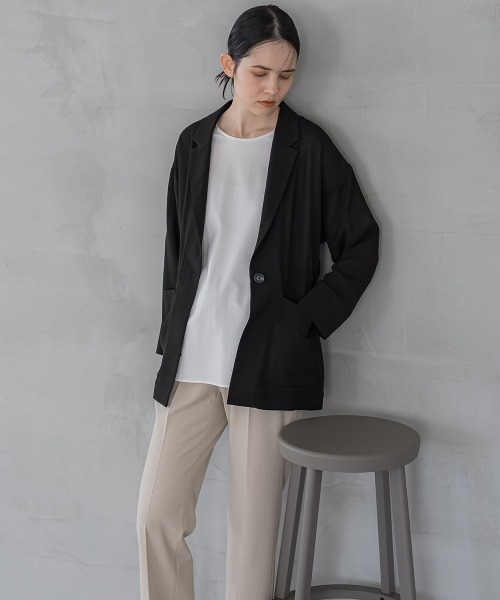 「la.f…」 テーラードジャケット 7号 ベージュ レディース_画像2