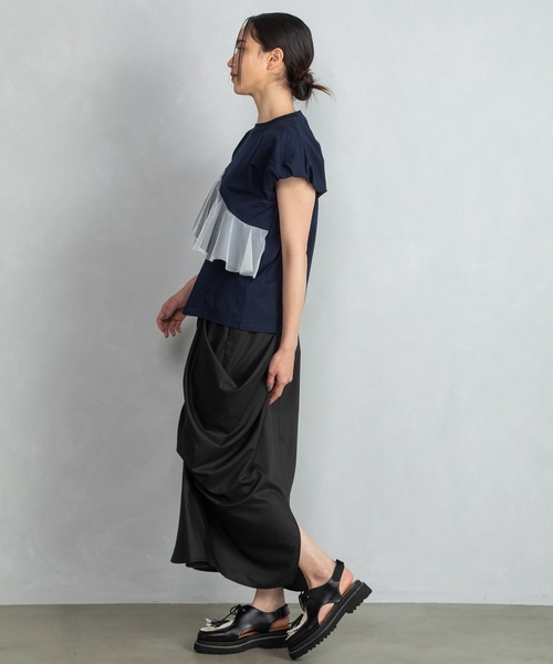 「MARECHAL TERRE」 半袖カットソー MEDIUM ブラック レディース_画像4